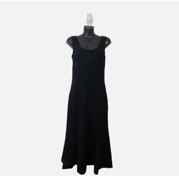 L'Agence Size Small Bisous Flared Dress Sleeveless Midi in Midnight Blue NEW - Picture 1 of 5